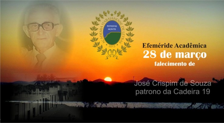 Efeméride acadêmica, falecimento da patrono, 03, 28