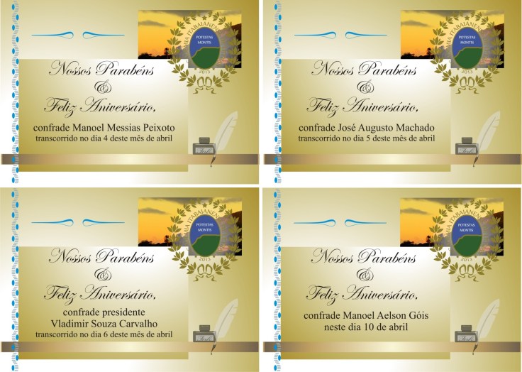 Aniversariantes da primeria quinzena